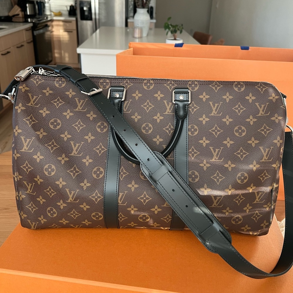 Louis Vuitton Monogram Macassar Keepall 45 Bandouliere - Picture 11 of 16